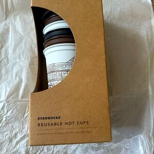 New Seattle WA 6 pack of reusable hot cups Pike place market 16fl oz